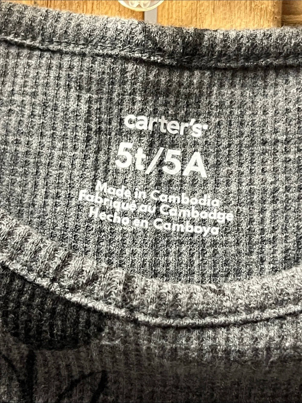 Carter's Gray Floral Ribbed Long-Sleeve Pajama Set